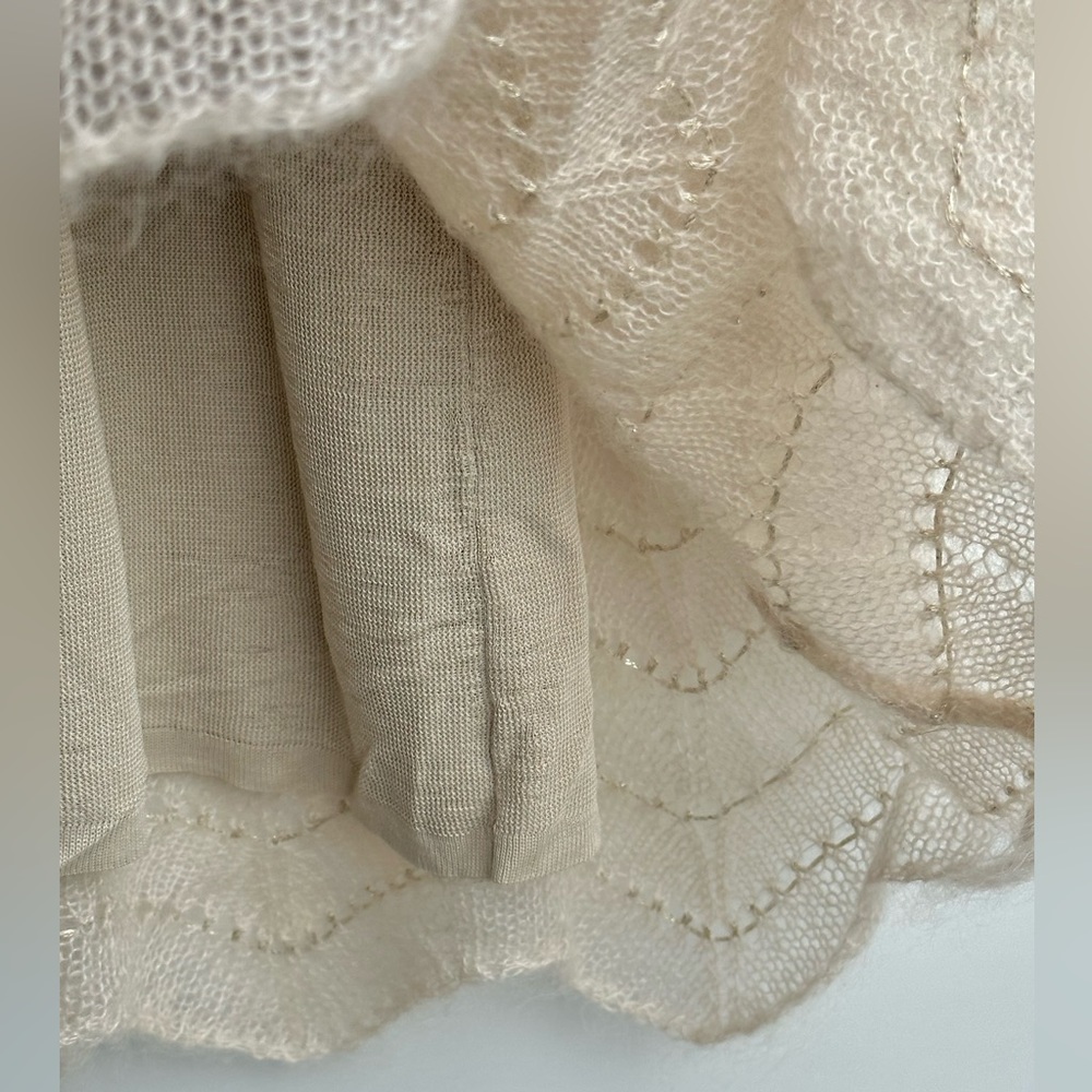 Kid Mohair & Silk Handcrafted Openwork knit dress, lining, size S-M - Picture 7 of 8